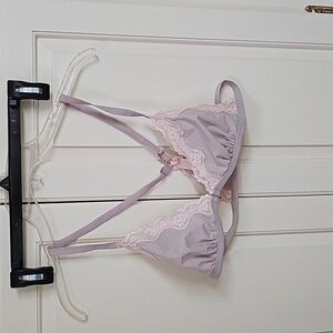 Victoria's secret body bralette. Lilac and pink lace. Size Large. Worn once